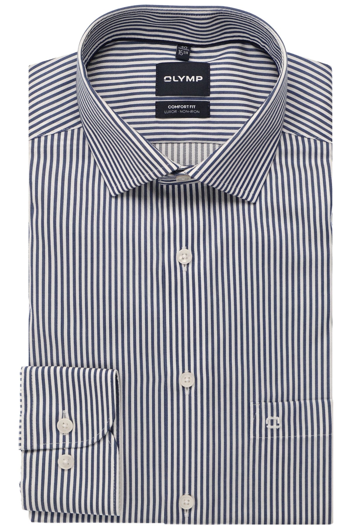 OLYMP Luxor Comfort Fit Hemd marine, Gestreift