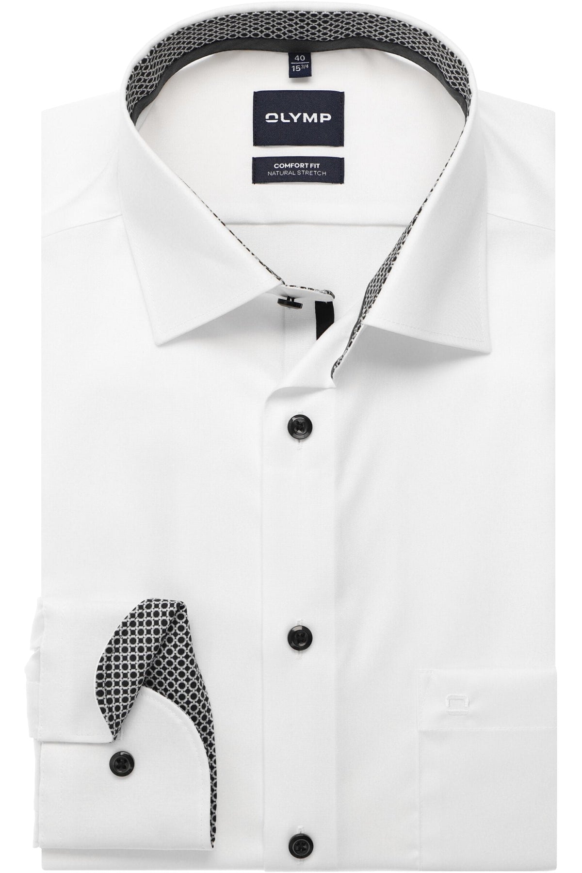 OLYMP Luxor Comfort Fit Hemd weiss, Einfarbig