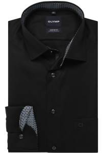 OLYMP Luxor Comfort Fit Hemd schwarz, Einfarbig