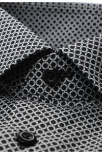 OLYMP Luxor Comfort Fit Hemd schwarz, Bedruckt