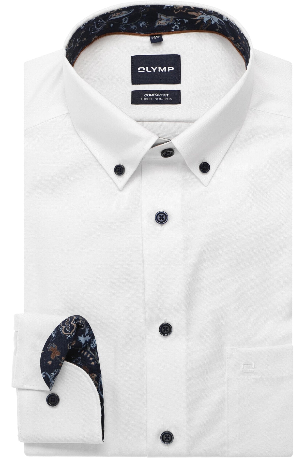 OLYMP Luxor Comfort Fit Hemd weiss, Einfarbig