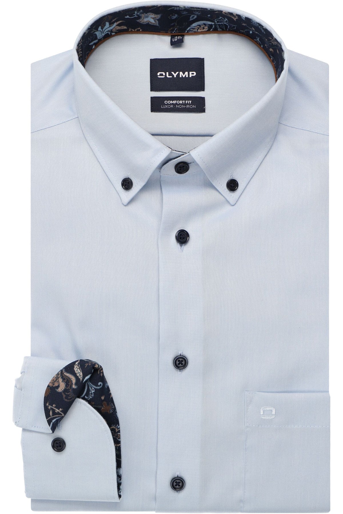 OLYMP Luxor Comfort Fit Hemd hellblau, Einfarbig