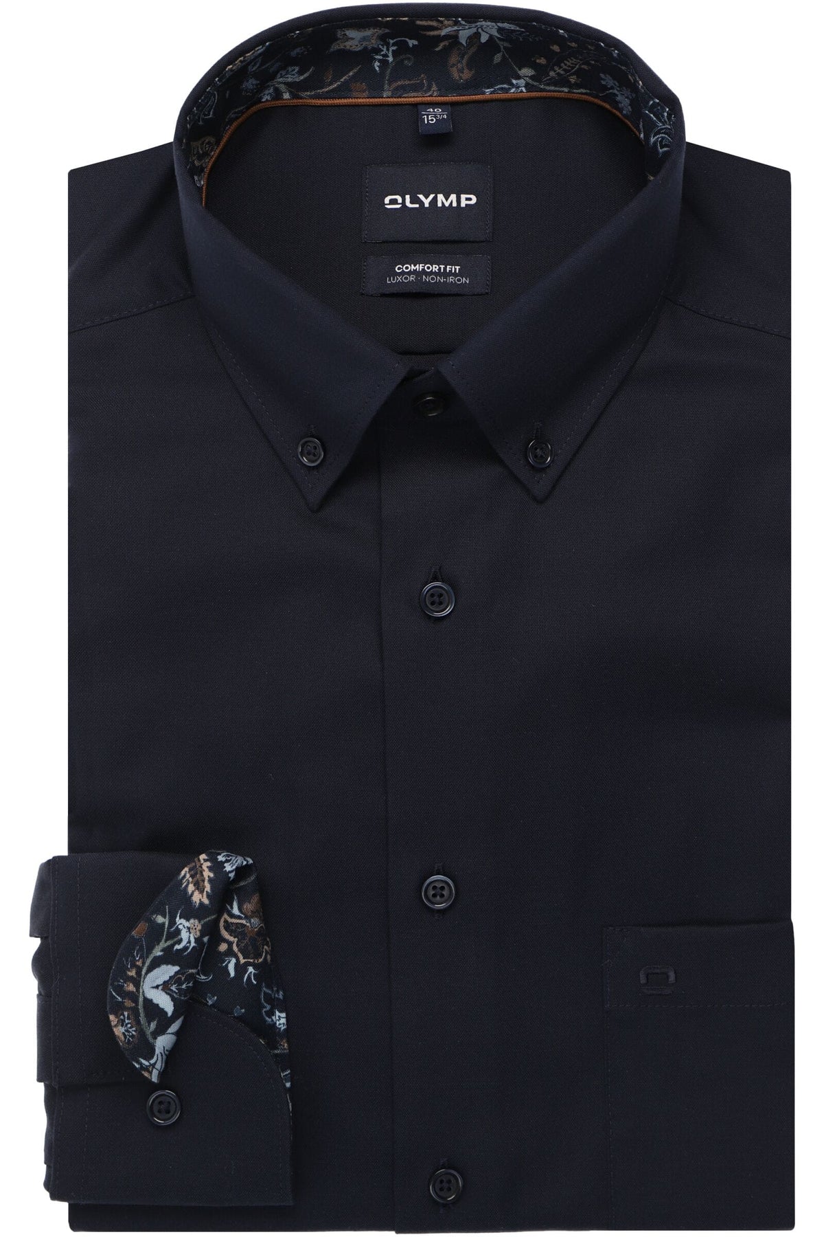OLYMP Luxor Comfort Fit Hemd marine, Einfarbig