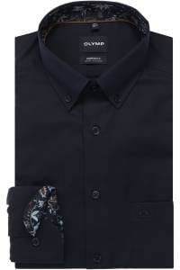 OLYMP Luxor Comfort Fit Hemd marine, Einfarbig
