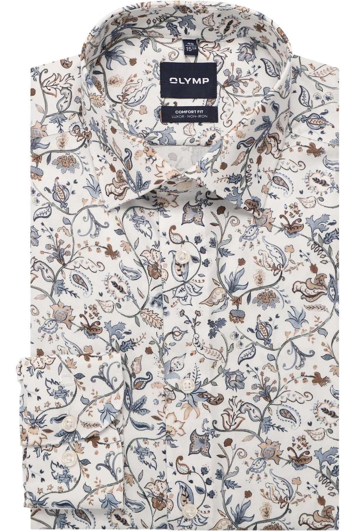 OLYMP Luxor Comfort Fit Hemd weiss, Bedruckt