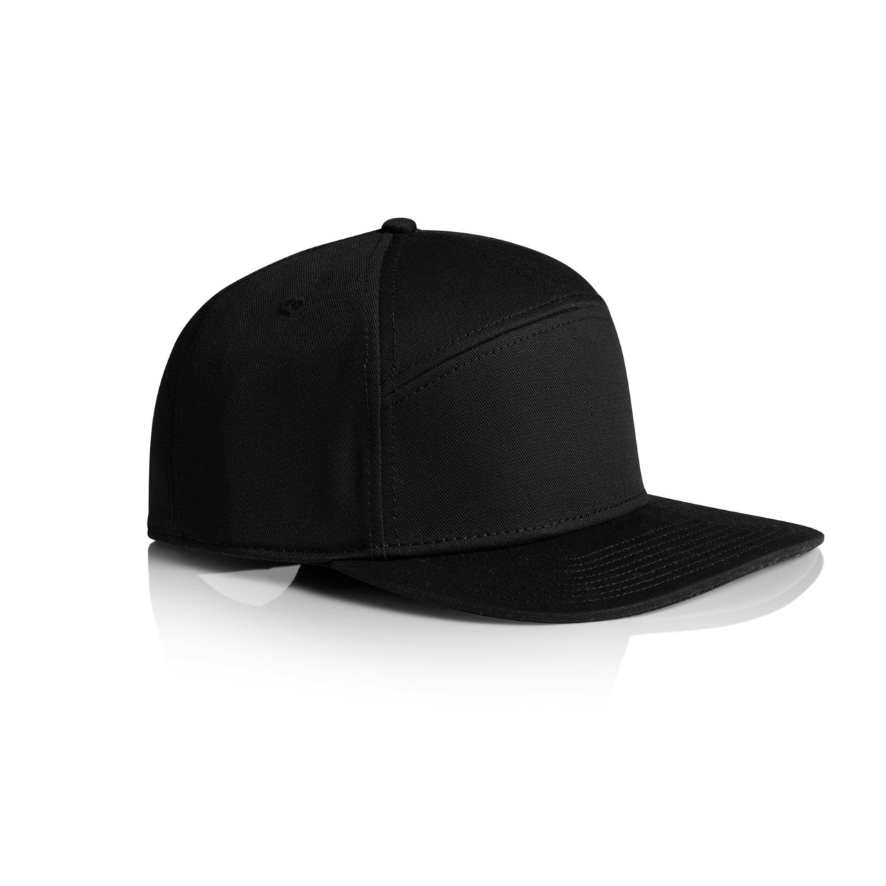 Stock 7-panel Cap | 1184 - BLACK