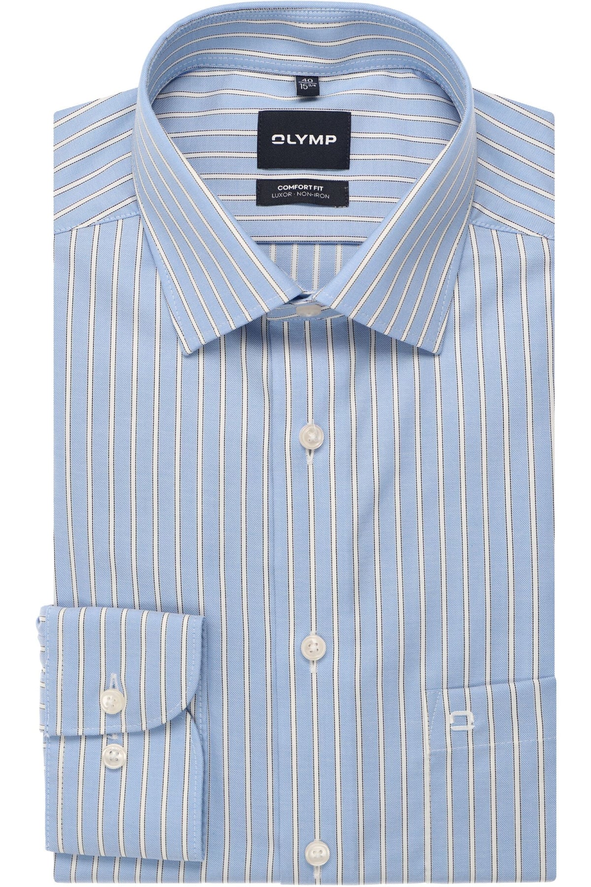 OLYMP Luxor Comfort Fit Hemd bleu, Gestreift