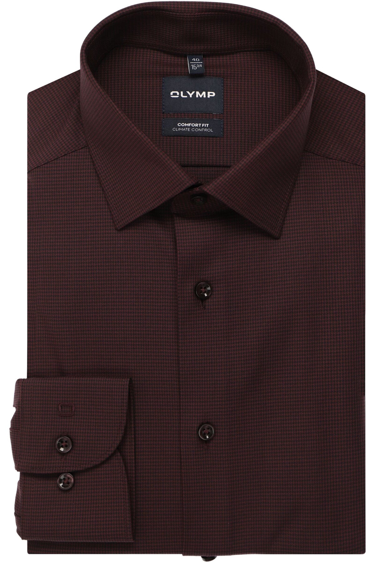 OLYMP Luxor Performance Climate Control Comfort Fit Hemd bordeaux, Faux-uni