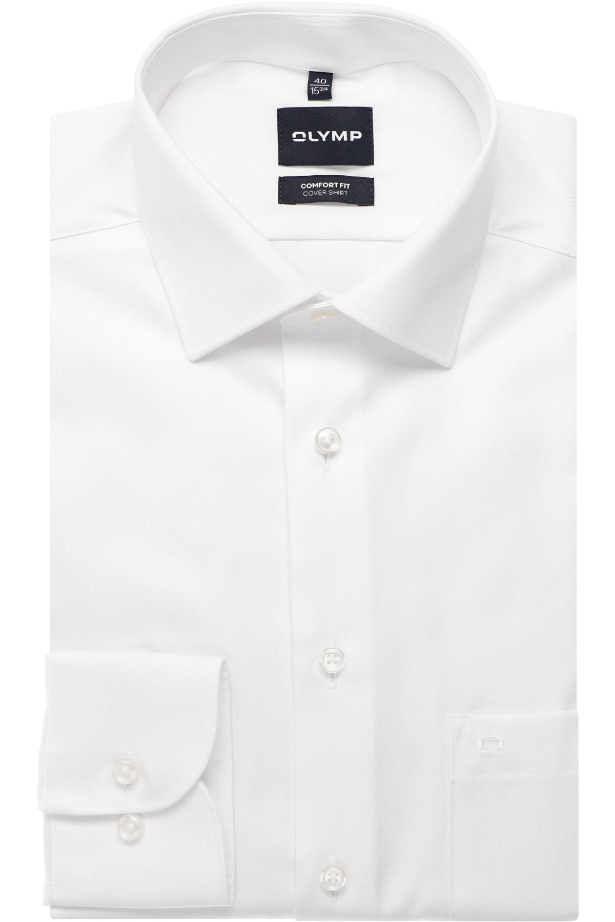 OLYMP Luxor Comfort Fit Cover Shirt Hemd weiss, Einfarbig