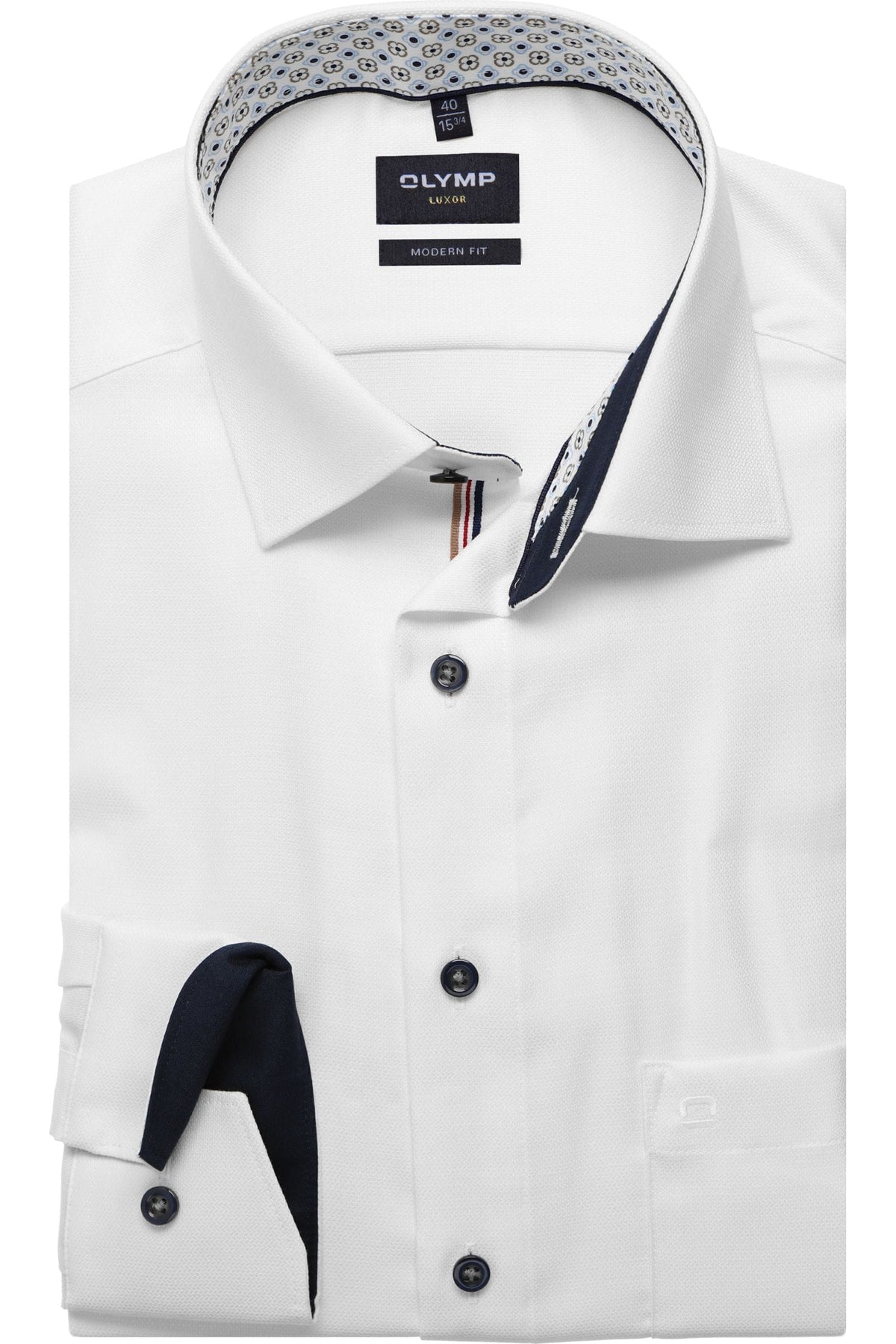 OLYMP Luxor Modern Fit Hemd weiss, Faux-uni