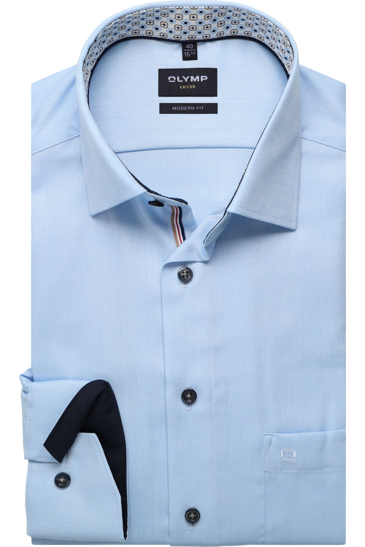 OLYMP Luxor Modern Fit Hemd blau, Einfarbig