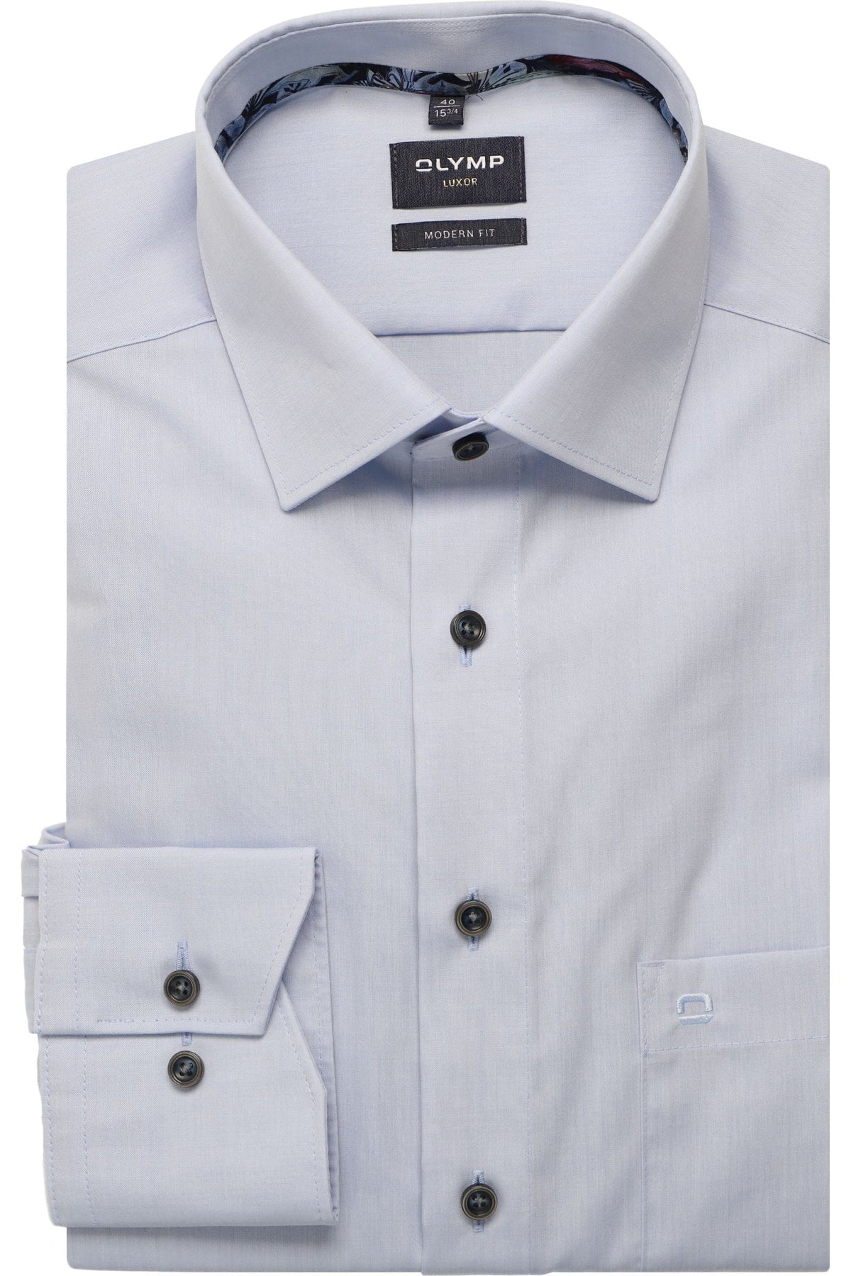 OLYMP Luxor Modern Fit Hemd bleu, Einfarbig