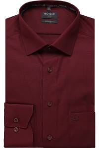 OLYMP Luxor Modern Fit Hemd bordeaux, Einfarbig