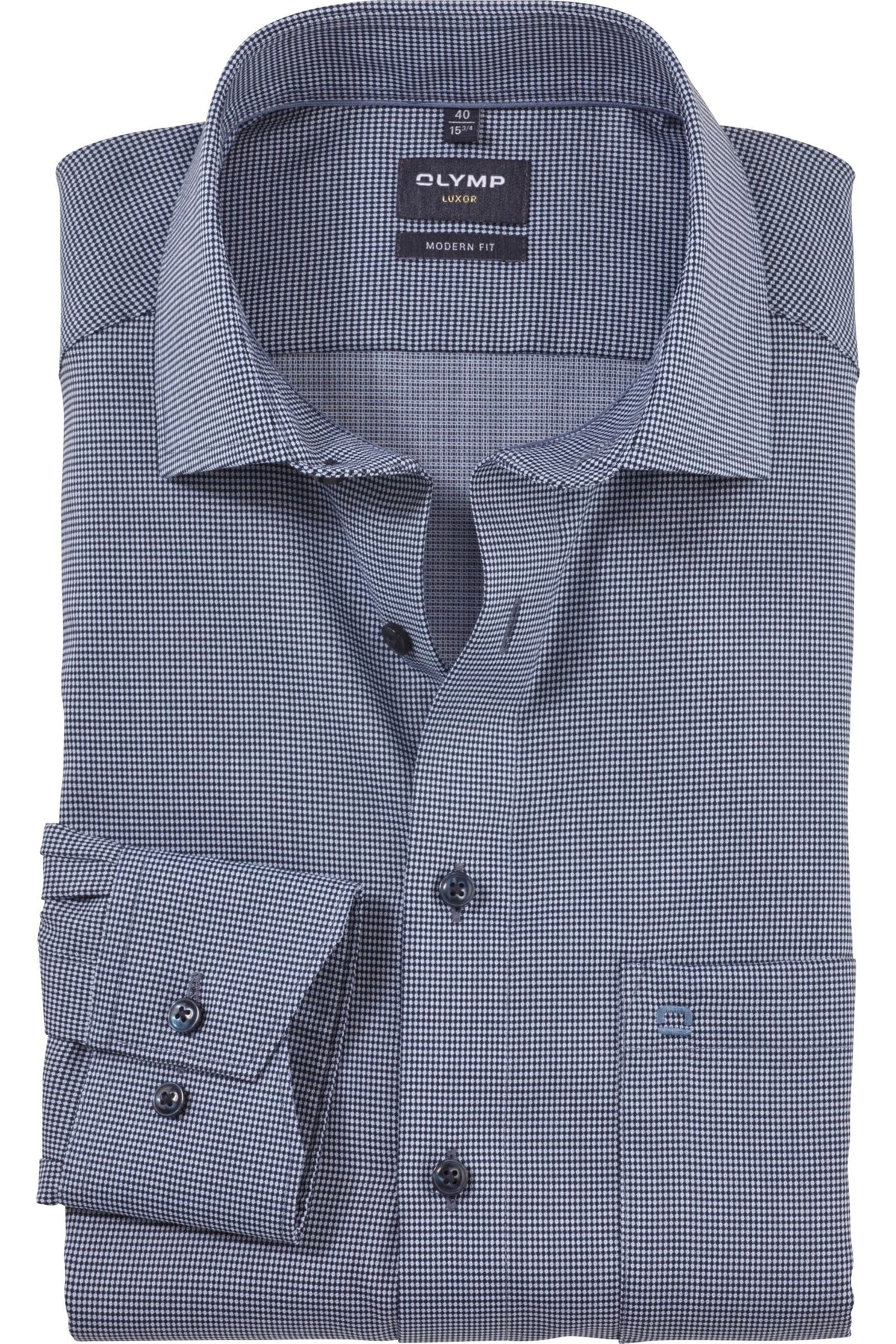 OLYMP Luxor Modern Fit Hemd marine, Faux-uni