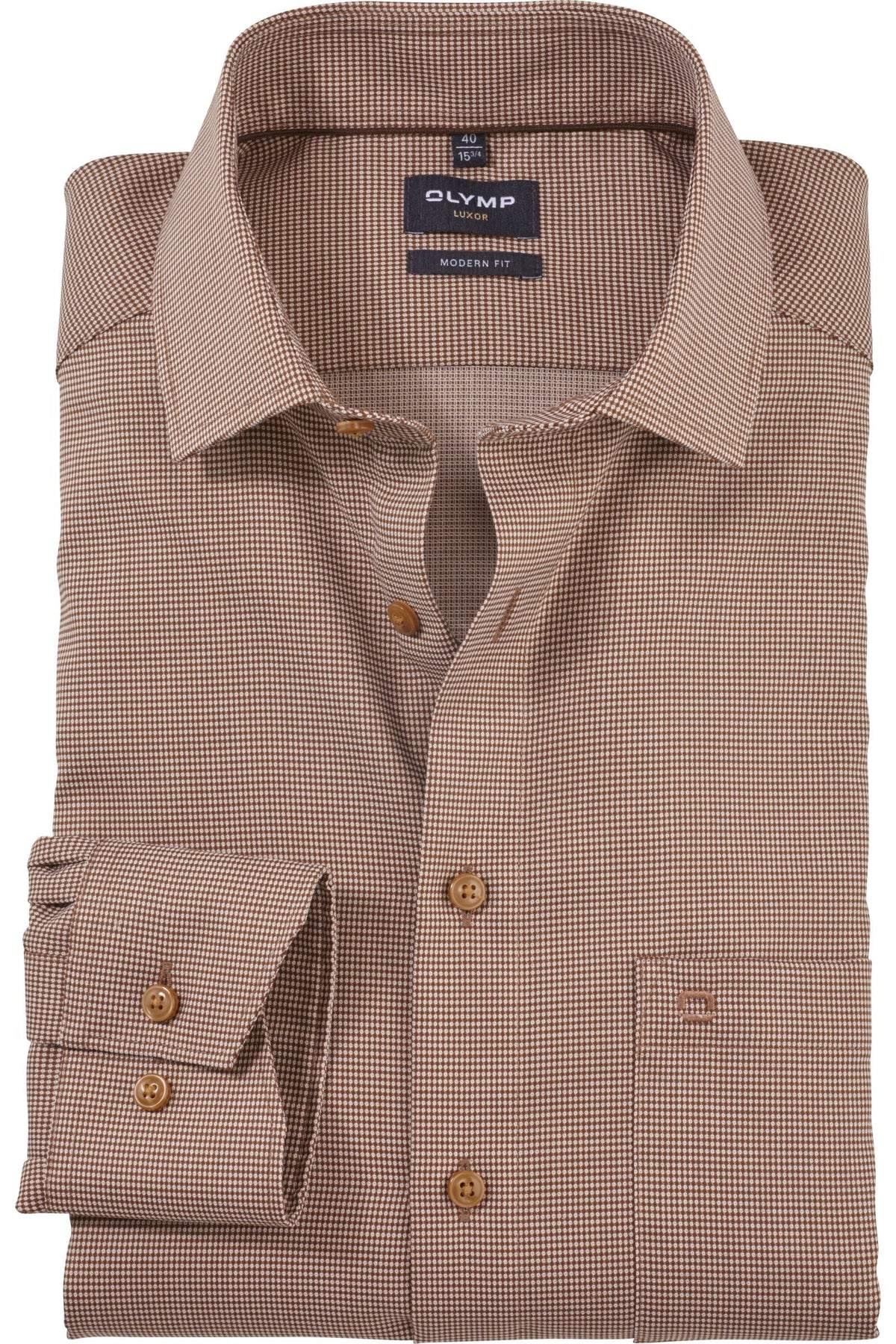 OLYMP Luxor Modern Fit Hemd braun, Faux-uni
