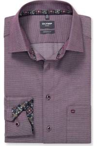 OLYMP Luxor Modern Fit Hemd aubergine, Faux-uni
