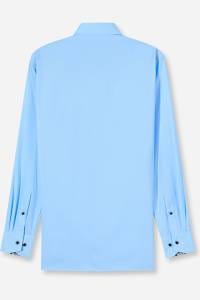OLYMP Luxor Modern Fit Hemd bleu, Faux-uni