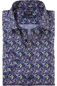 OLYMP Luxor Modern Fit Hemd pflaume, Bedruckt