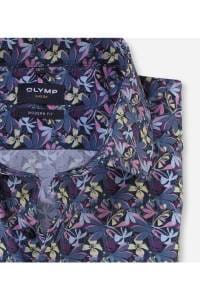 OLYMP Luxor Modern Fit Hemd pflaume, Bedruckt
