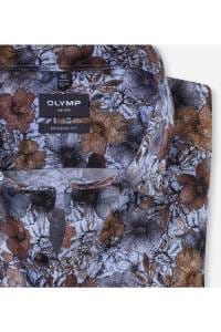 OLYMP Luxor Modern Fit Hemd bleu, Bedruckt