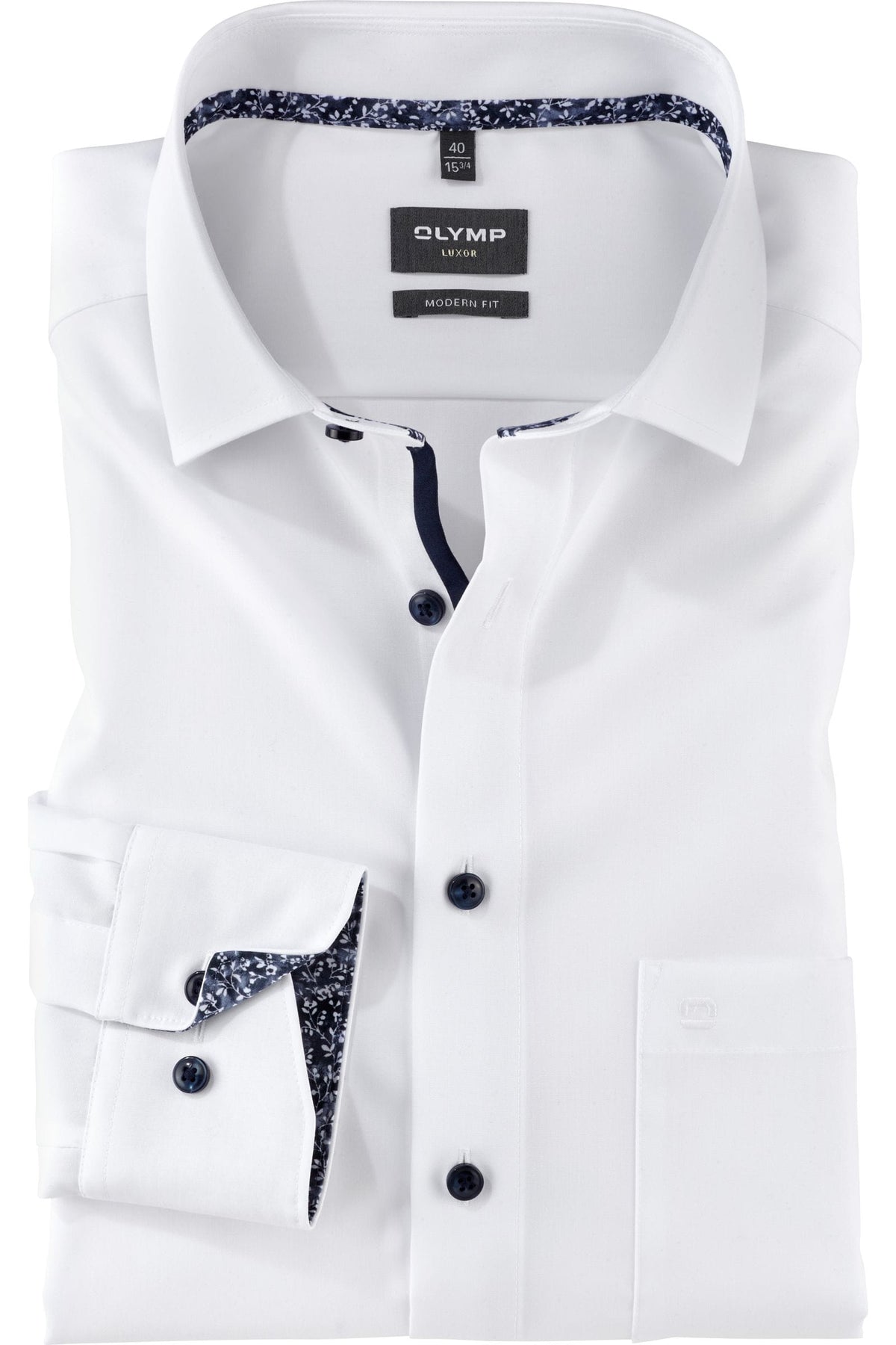 OLYMP Luxor Modern Fit Hemd weiss, Einfarbig