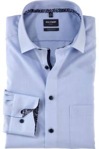 OLYMP Luxor Modern Fit Hemd bleu, Einfarbig