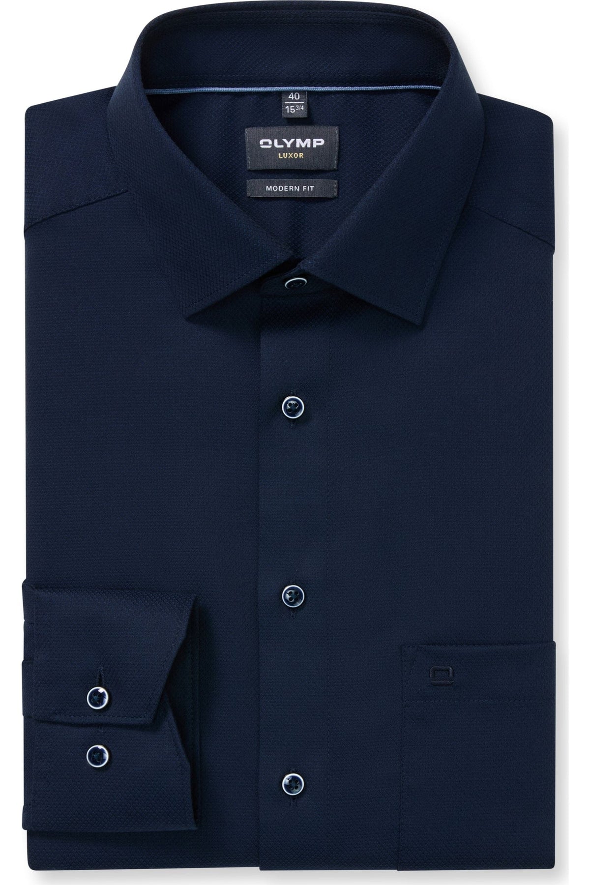 OLYMP Luxor Modern Fit Hemd nachtblau, Faux-uni