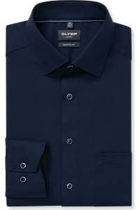 OLYMP Luxor Modern Fit Hemd nachtblau, Faux-uni