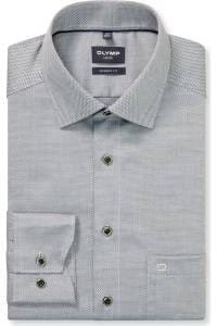 OLYMP Luxor Modern Fit Hemd graugrün, Faux-uni