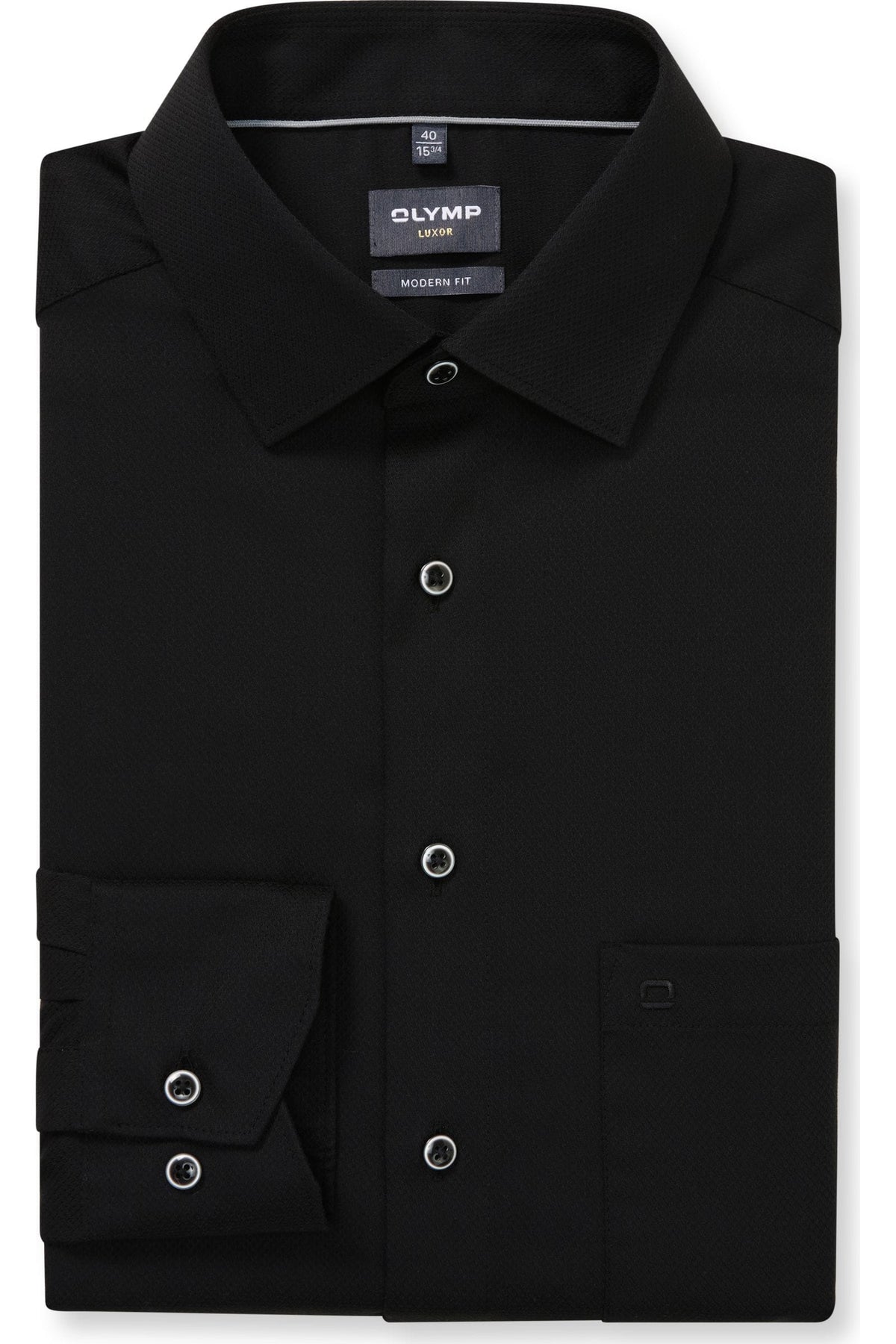OLYMP Luxor Modern Fit Hemd schwarz, Faux-uni