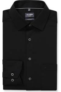 OLYMP Luxor Modern Fit Hemd schwarz, Faux-uni