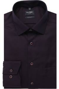 OLYMP Luxor Modern Fit Hemd aubergine, Faux-uni