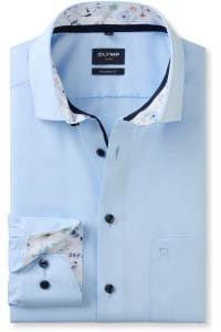 OLYMP Luxor Modern Fit Hemd bleu, Faux-uni