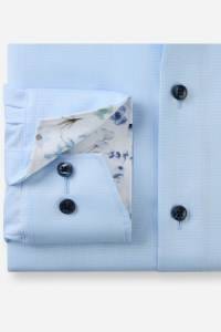 OLYMP Luxor Modern Fit Hemd bleu, Faux-uni