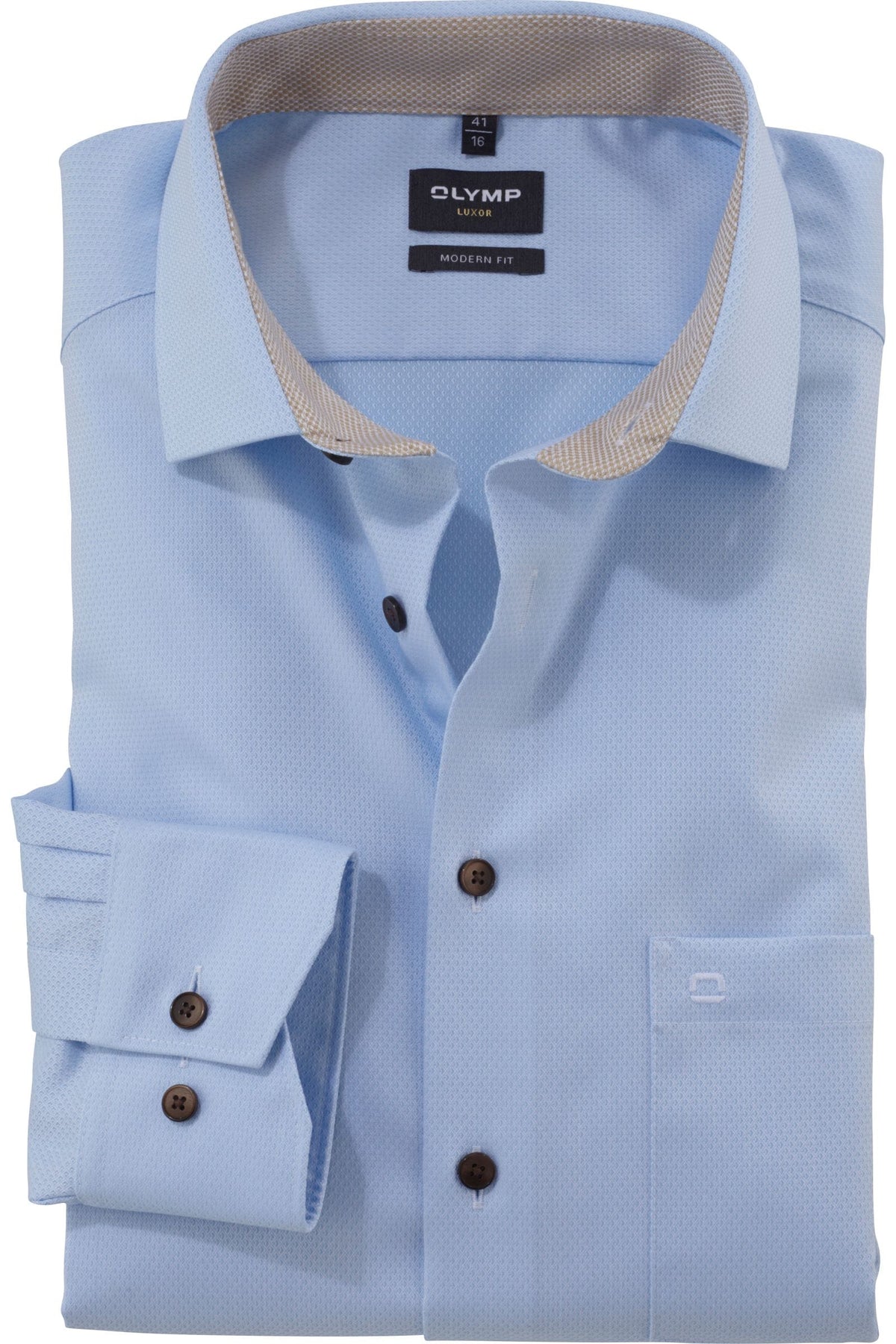 OLYMP Luxor Modern Fit Hemd bleu, Einfarbig