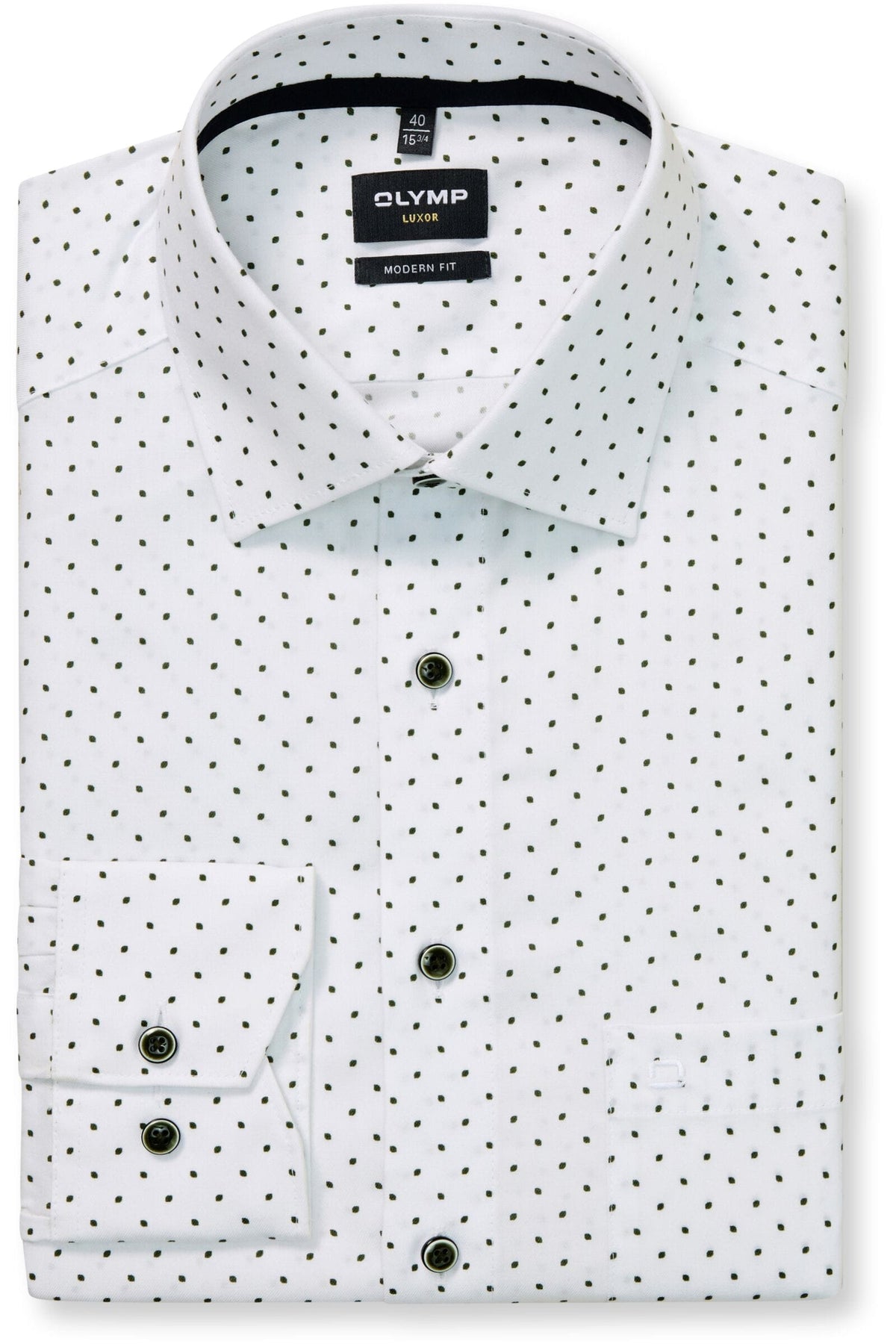 OLYMP Luxor Modern Fit Hemd weiss, Bedruckt