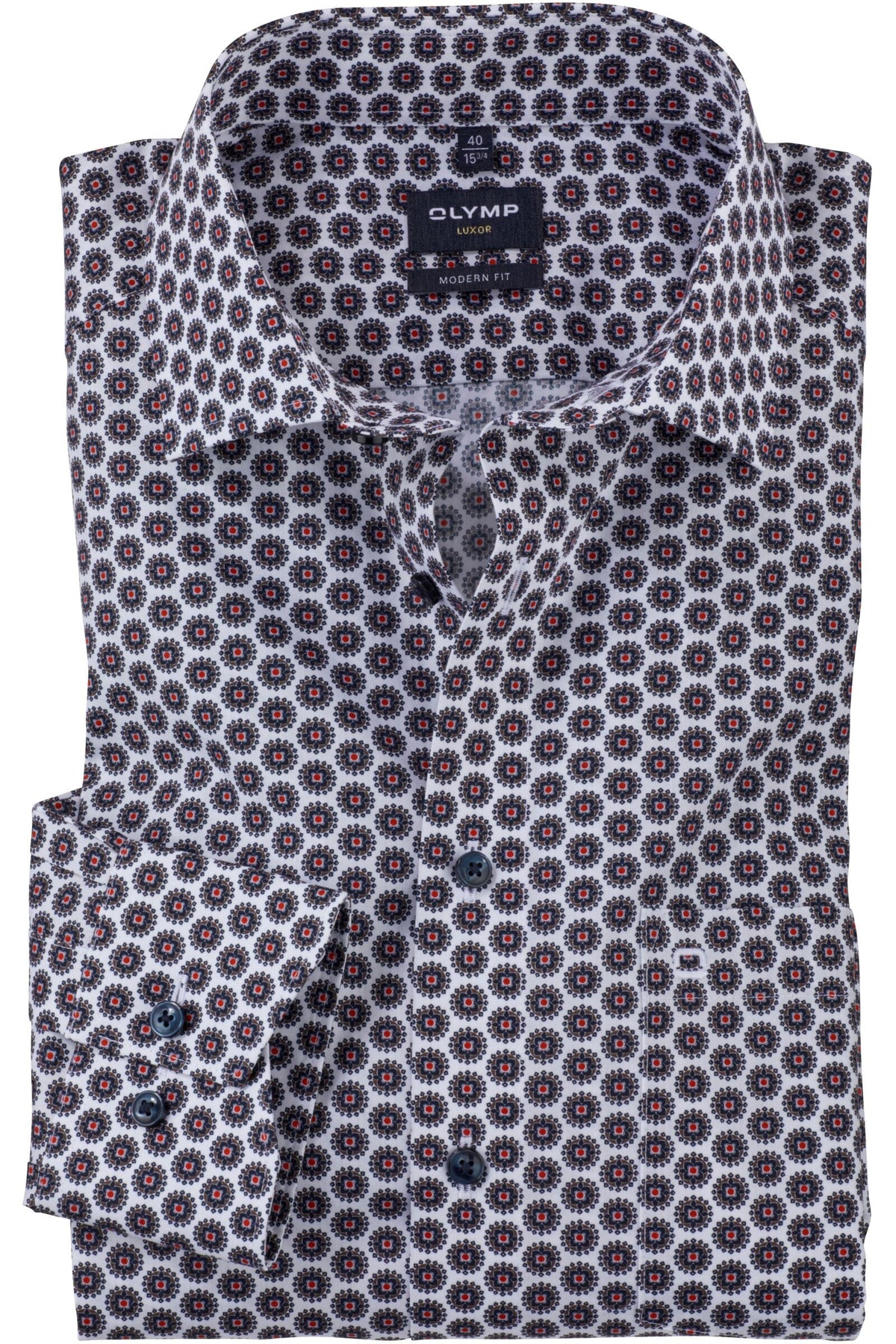 OLYMP Luxor Modern Fit Hemd weiss, Bedruckt