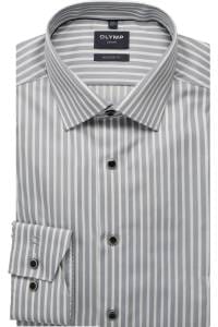 OLYMP Luxor Modern Fit Hemd grau, Gestreift
