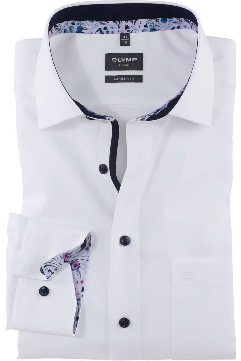 OLYMP Luxor Modern Fit Hemd weiss, Einfarbig