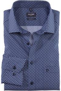 OLYMP Luxor Modern Fit Hemd marine/weiss, Gemustert
