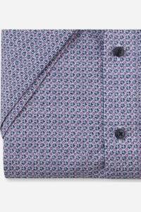 OLYMP Luxor Modern Fit Hemd pflaume, Bedruckt