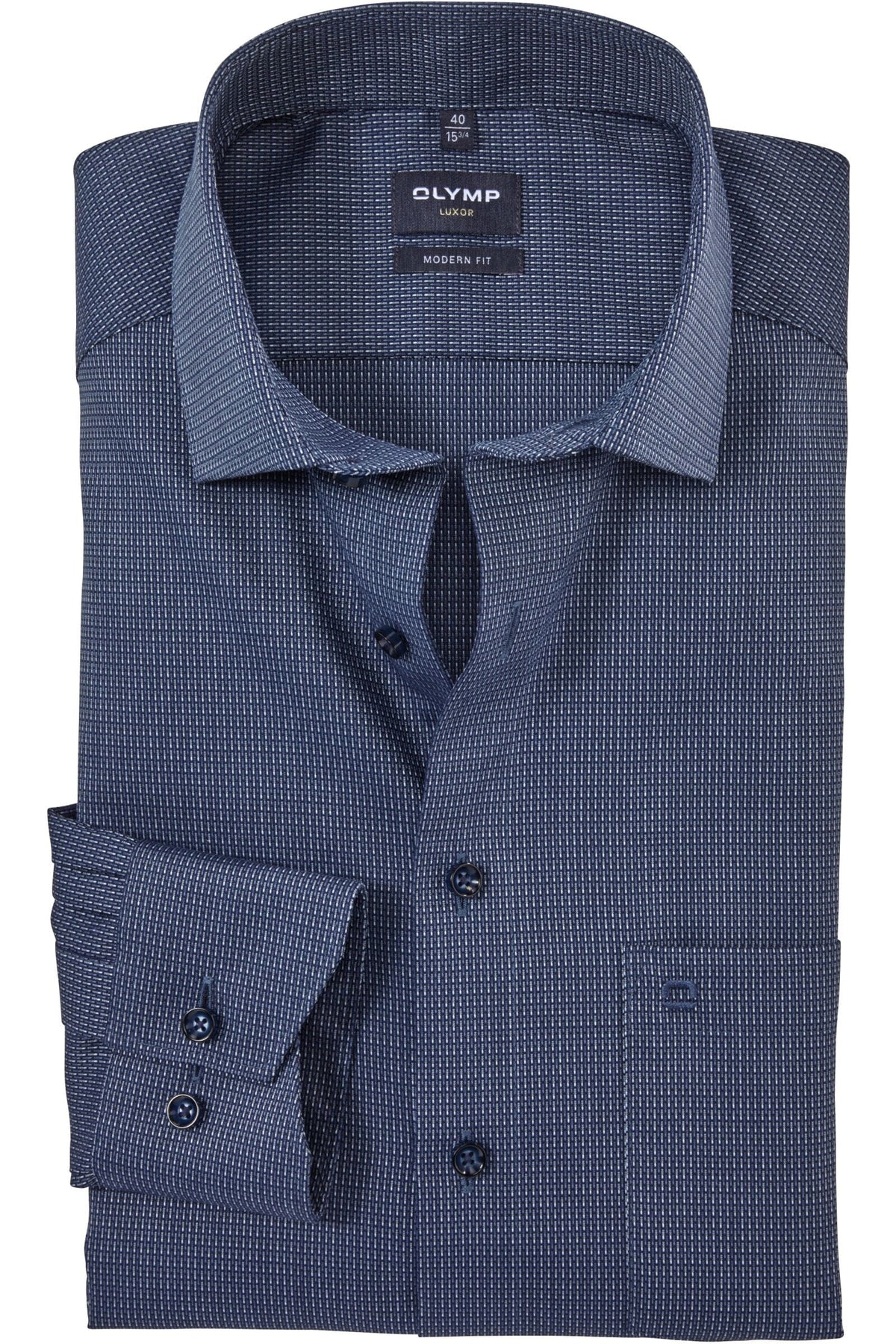 OLYMP Luxor Modern Fit Hemd marine, Faux-uni