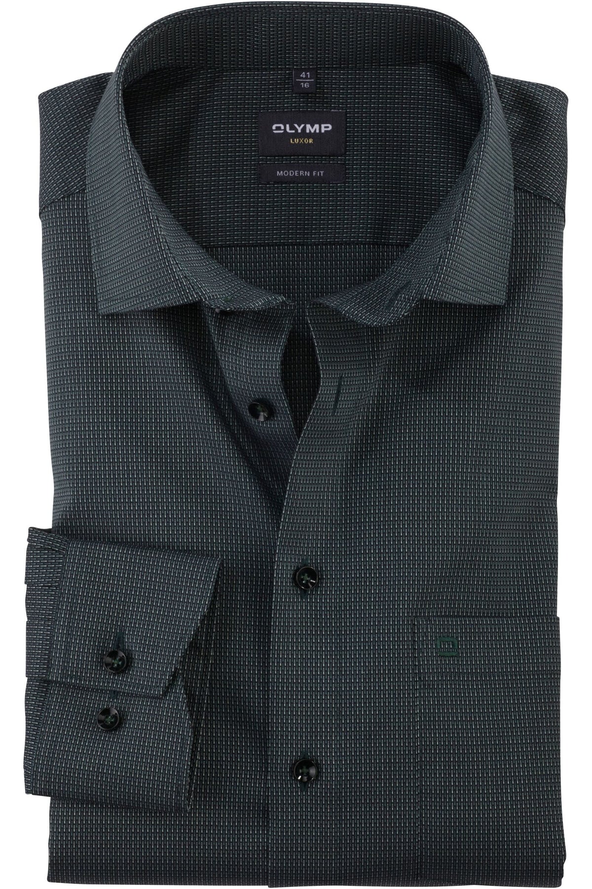 OLYMP Luxor Modern Fit Hemd grün, Faux-uni