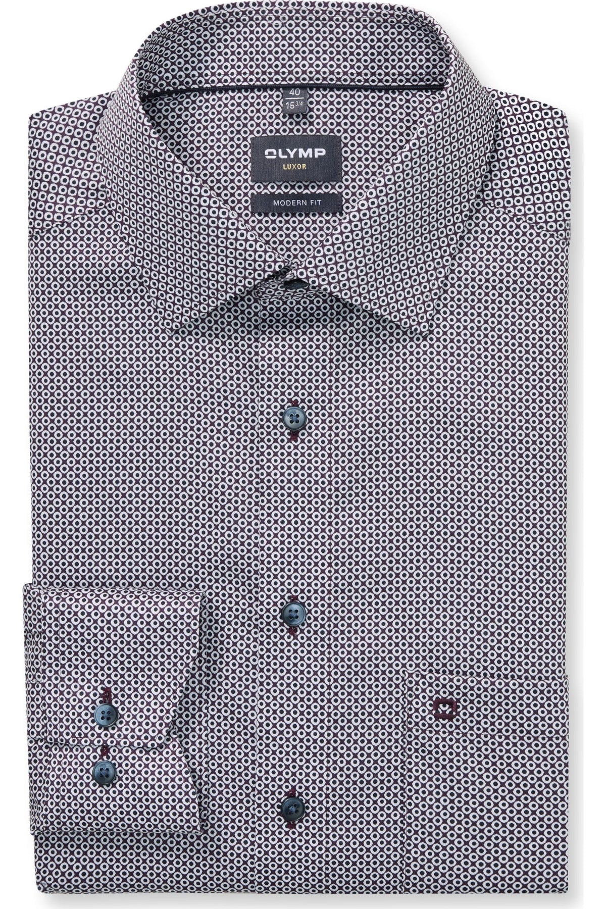 OLYMP Luxor Modern Fit Hemd violett, Bedruckt