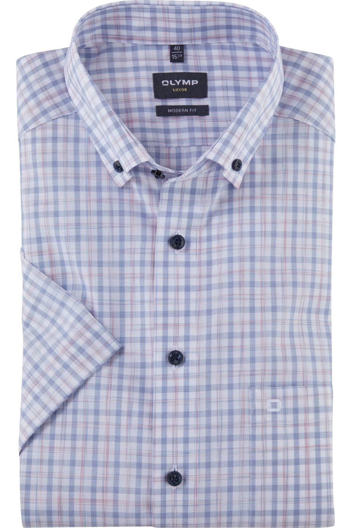 OLYMP Luxor Modern Fit Hemd rosenholz, Kariert