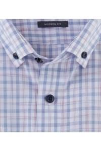 OLYMP Luxor Modern Fit Hemd rosenholz, Kariert