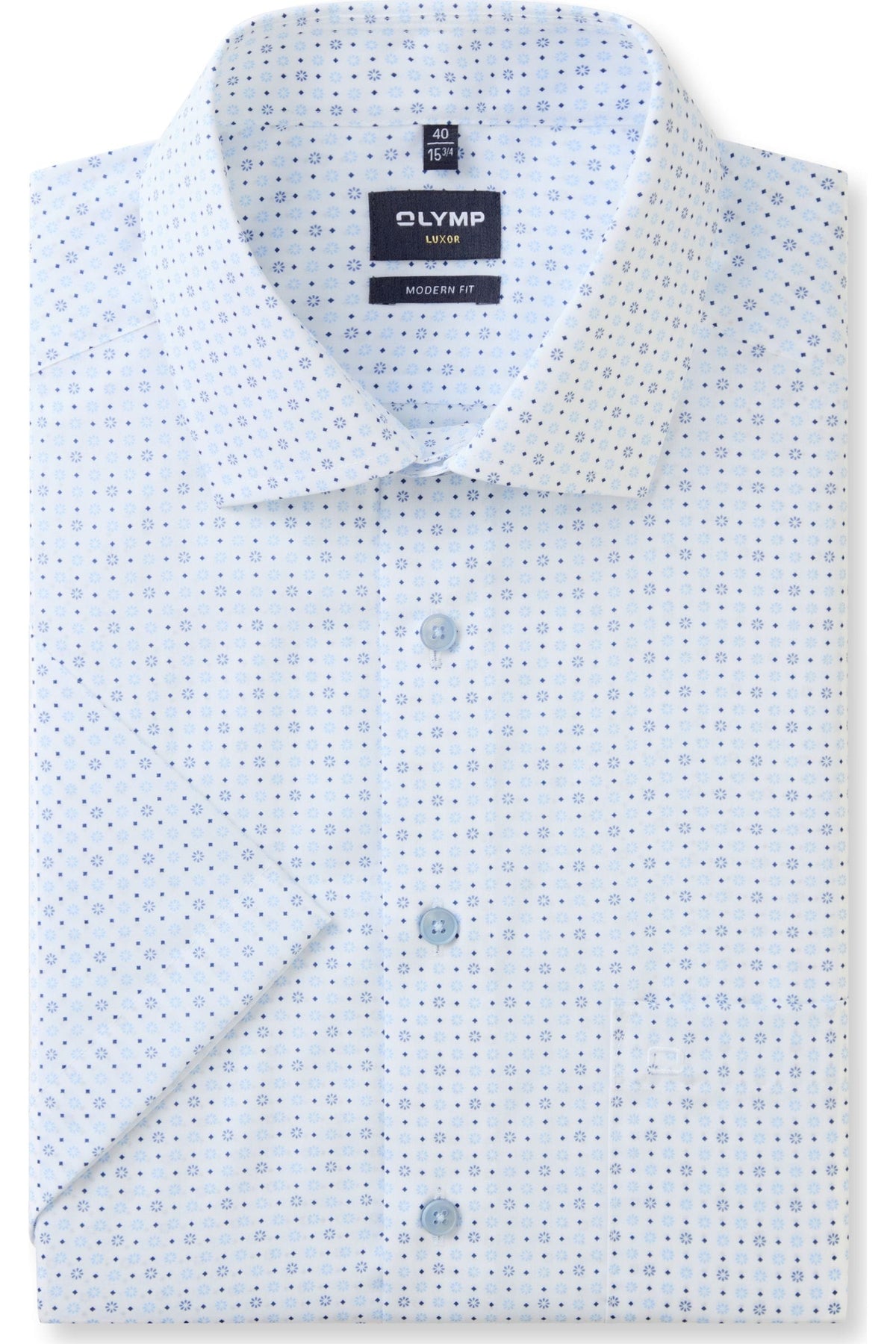 OLYMP Luxor Modern Fit Hemd weiss, Bedruckt