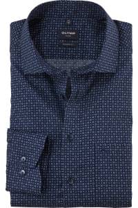 OLYMP Luxor Modern Fit Hemd marine, Bedruckt