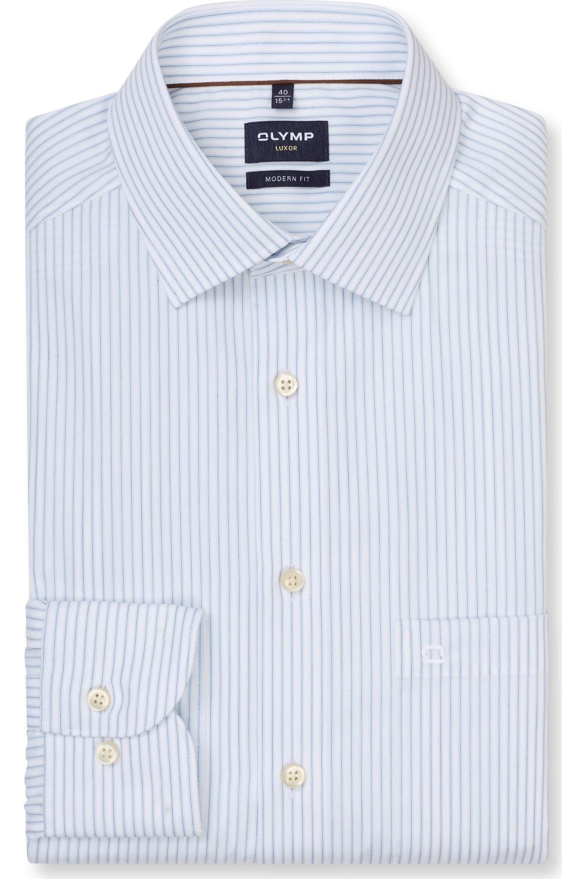 OLYMP Luxor Modern Fit Hemd bleu, Gestreift
