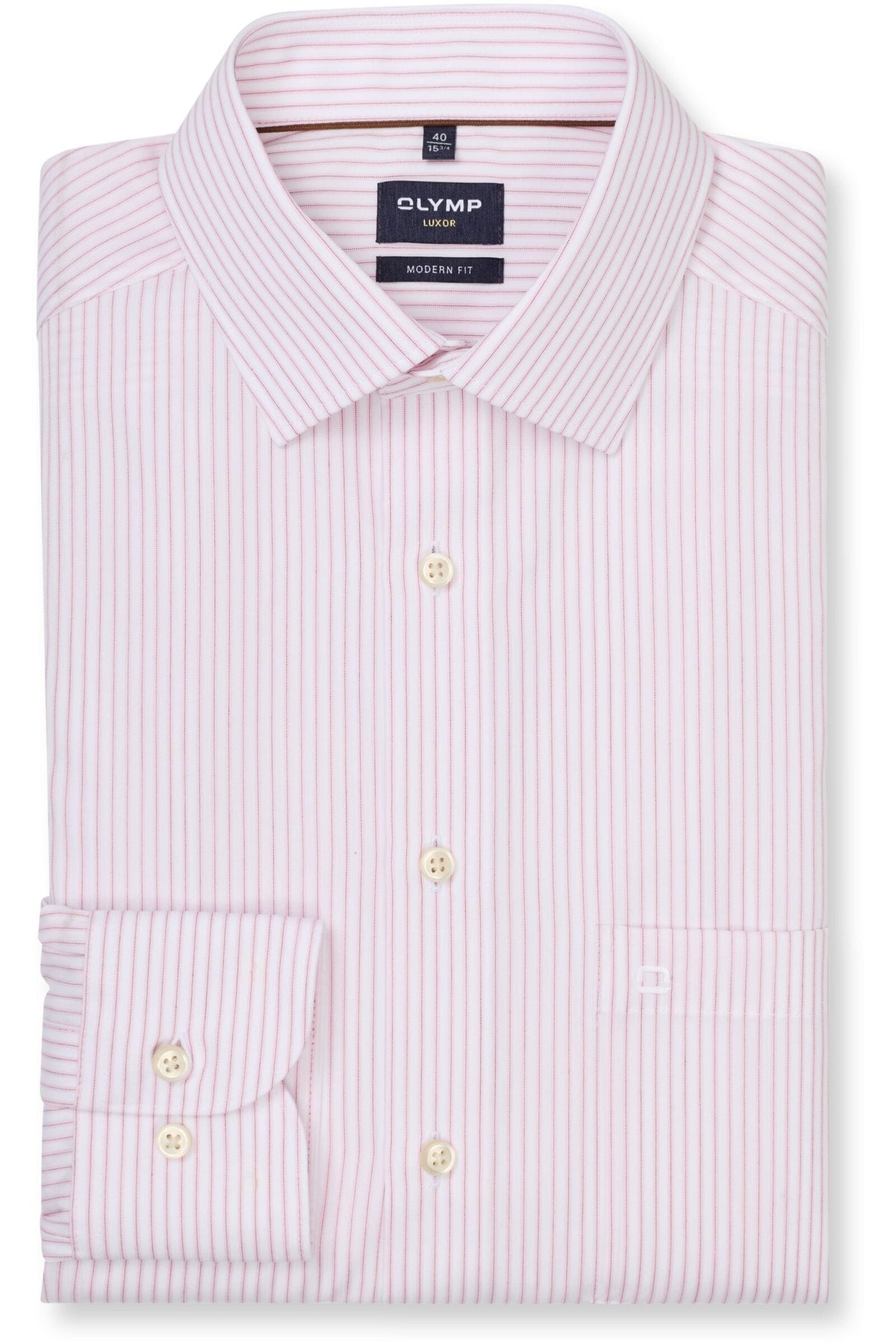 OLYMP Luxor Modern Fit Hemd hellrose, Gestreift